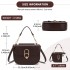 HBM2514 - Miss Lulu Stylish PU Saddle Bag with Chain-Accent Top Handle & Adjustable Strap - Coffee