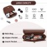 HBM2514 - Miss Lulu Stylish PU Saddle Bag with Chain-Accent Top Handle & Adjustable Strap - Light Brown