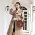 HBM2514 - Miss Lulu Stylish PU Saddle Bag with Chain-Accent Top Handle & Adjustable Strap - Light Brown