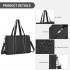 HBM2604 - Miss Lulu Wearproof Large Capacity Tote Bag with 15.6” Laptop Sleeve, Dual Carry Options for Business and Everyday Use - Black