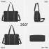 HBM2604 - Miss Lulu Wearproof Large Capacity Tote Bag with 15.6” Laptop Sleeve, Dual Carry Options for Business and Everyday Use - Black