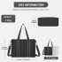 HBM2604 - Miss Lulu Wearproof Large Capacity Tote Bag with 15.6” Laptop Sleeve, Dual Carry Options for Business and Everyday Use - Black