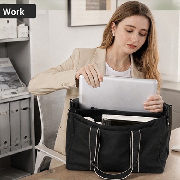 HBM2604 - Miss Lulu Abriebfeste Großraum-Tragetasche mit 15,6-Zoll-Laptopfach, zwei Tragevarianten für Beruf und Alltag - Schwarz HBM2604 - Miss Lulu Abriebfeste Großraum-Tragetasche mit 15,6-Zoll-Laptopfach, zwei Tragevarianten für Beruf und Alltag - Schwarz