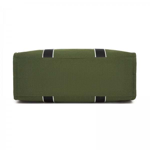 HBM2604 - Miss Lulu Wearproof Large Capacity Tote Bag with 15.6” Laptop Sleeve, Dual Carry Options for Business and Everyday Use - Green
