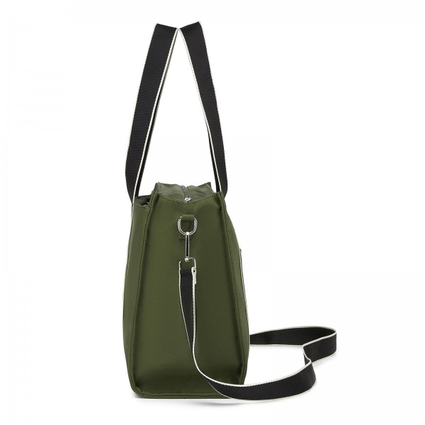 HBM2604 - Miss Lulu Wearproof Large Capacity Tote Bag with 15.6” Laptop Sleeve, Dual Carry Options for Business and Everyday Use - Green