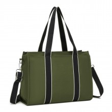 HBM2604 - Miss Lulu Wearproof Large Capacity Tote Bag with 15.6” Laptop Sleeve, Dual Carry Options for Business and Everyday Use - Green