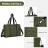 HBM2604 - Miss Lulu Wearproof Large Capacity Tote Bag with 15.6” Laptop Sleeve, Dual Carry Options for Business and Everyday Use - Green