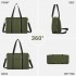 HBM2604 - Miss Lulu Wearproof Large Capacity Tote Bag with 15.6” Laptop Sleeve, Dual Carry Options for Business and Everyday Use - Green