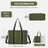 HBM2604 - Miss Lulu Wearproof Large Capacity Tote Bag with 15.6” Laptop Sleeve, Dual Carry Options for Business and Everyday Use - Green