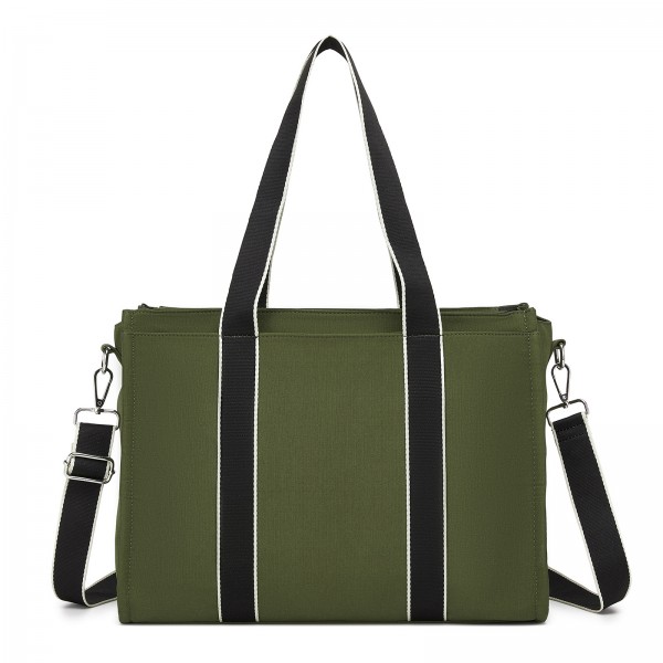 HBM2604 - Miss Lulu Wearproof Large Capacity Tote Bag with 15.6” Laptop Sleeve, Dual Carry Options for Business and Everyday Use - Green HBM2604 - Miss Lulu Wearproof Large Capacity Tote Bag with 15.6” Laptop Sleeve, Dual Carry Options for Business and Everyday Use - Green