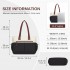 HBM2611 - Miss Lulu Chic Roomy Ladies Shoulder Tote Bag, with 15.6-inch Laptop Sleeve and Luggage Strap for Daily Use - Beige And Black