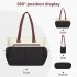 HBM2611 - Miss Lulu Chic Roomy Ladies Shoulder Tote Bag, with 15.6-inch Laptop Sleeve and Luggage Strap for Daily Use - Beige And Black
