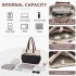 HBM2611 - Miss Lulu Chic Roomy Ladies Shoulder Tote Bag, with 15.6-inch Laptop Sleeve and Luggage Strap for Daily Use - Beige And Black