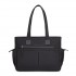 HBM2611 - Miss Lulu Chic Roomy Ladies Shoulder Tote Bag, with 15.6-inch Laptop Sleeve and Luggage Strap for Daily Use - Black
