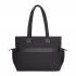 HBM2611 - Miss Lulu Chic Roomy Ladies Shoulder Tote Bag, with 15.6-inch Laptop Sleeve and Luggage Strap for Daily Use - Black