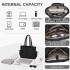 HBM2611 - Miss Lulu Chic Roomy Ladies Shoulder Tote Bag, with 15.6-inch Laptop Sleeve and Luggage Strap for Daily Use - Black
