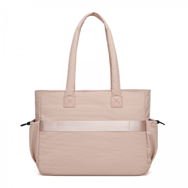 HBM2611 - Miss Lulu Schicker geräumiger Damen-Schultertasche-Tote mit 15,6-Zoll-Laptophülle und Gepäckgurt für den Alltag - Rosa