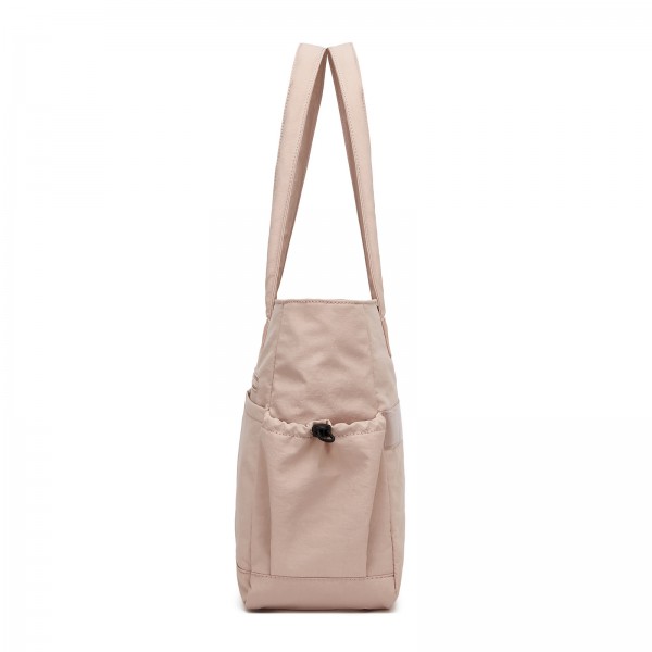 HBM2611 - Miss Lulu Schicker geräumiger Damen-Schultertasche-Tote mit 15,6-Zoll-Laptophülle und Gepäckgurt für den Alltag - Rosa