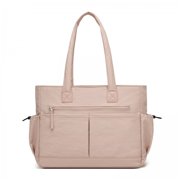 HBM2611 - Miss Lulu Schicker geräumiger Damen-Schultertasche-Tote mit 15,6-Zoll-Laptophülle und Gepäckgurt für den Alltag - Rosa
