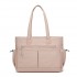 HBM2611 - Miss Lulu Schicker geräumiger Damen-Schultertasche-Tote mit 15,6-Zoll-Laptophülle und Gepäckgurt für den Alltag - Rosa