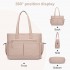 HBM2611 - Miss Lulu Schicker geräumiger Damen-Schultertasche-Tote mit 15,6-Zoll-Laptophülle und Gepäckgurt für den Alltag - Rosa