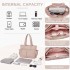 HBM2611 - Miss Lulu Schicker geräumiger Damen-Schultertasche-Tote mit 15,6-Zoll-Laptophülle und Gepäckgurt für den Alltag - Rosa