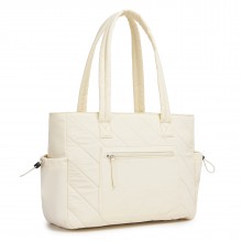 HBM2612 - Miss Lulu Minimalistische Langlebige Umhängetasche für Arbeit, Schule & Reisen mit Laptopfach und Mehreren Taschen - Beige