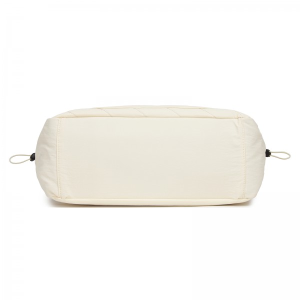 HBM2612 - Miss Lulu Minimalistische Langlebige Umhängetasche für Arbeit, Schule & Reisen mit Laptopfach und Mehreren Taschen - Beige