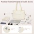 HBM2612 - Miss Lulu Minimalistische Langlebige Umhängetasche für Arbeit, Schule & Reisen mit Laptopfach und Mehreren Taschen - Beige