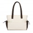 HBM2612 - Miss Lulu Minimalistische Langlebige Umhängetasche für Arbeit, Schule & Reisen mit Laptopfach und Mehreren Taschen - Beige und Braun