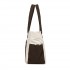 HBM2612 - Miss Lulu Minimalistische Langlebige Umhängetasche für Arbeit, Schule & Reisen mit Laptopfach und Mehreren Taschen - Beige und Braun