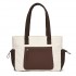 HBM2612 - Miss Lulu Minimalistische Langlebige Umhängetasche für Arbeit, Schule & Reisen mit Laptopfach und Mehreren Taschen - Beige und Braun