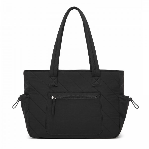 HBM2612 - Miss Lulu Minimalistische Langlebige Umhängetasche für Arbeit, Schule & Reisen mit Laptopfach und Mehreren Taschen - Schwarz