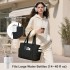 HBM2612 - Miss Lulu Minimalistische Langlebige Umhängetasche für Arbeit, Schule & Reisen mit Laptopfach und Mehreren Taschen - Schwarz