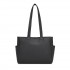 HBM2618 - Miss Lulu Women’s Large Capacity PVC Tote Bag, 13‑inch Tablet Compartment, Commute & Shopping Handbag - Black
