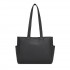 HBM2618 - Miss Lulu Women’s Large Capacity PVC Tote Bag, 13‑inch Tablet Compartment, Commute & Shopping Handbag - Black