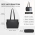 HBM2618 - Miss Lulu Women’s Large Capacity PVC Tote Bag, 13‑inch Tablet Compartment, Commute & Shopping Handbag - Black
