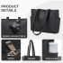 HBM2618 - Miss Lulu Women’s Large Capacity PVC Tote Bag, 13‑inch Tablet Compartment, Commute & Shopping Handbag - Black