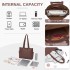 HBM2618 - Miss Lulu Women’s Large Capacity PVC Tote Bag, 13‑inch Tablet Compartment, Commute & Shopping Handbag - Brown