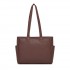 HBM2618 - Miss Lulu Women’s Large Capacity PVC Tote Bag, 13‑inch Tablet Compartment, Commute & Shopping Handbag - Brown