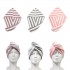 Hair Turban-2 - Absorbent Microfibre Coarse Stripe Hair Towel with Button Design -3 Pcs Pack