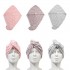 Hair Turban-3 - Absorbent Microfibre Wavy Pattern Hair Towel with Button Design -3 Pcs Pack