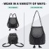 L1414 - Miss Lulu Totenkopf-Nieten Rucksack Schultertasche - Schwarz