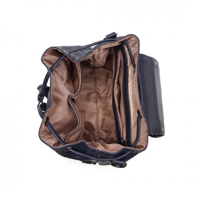 L1414 - Miss Lulu Totenkopf-Nieten Rucksack Schultertasche 