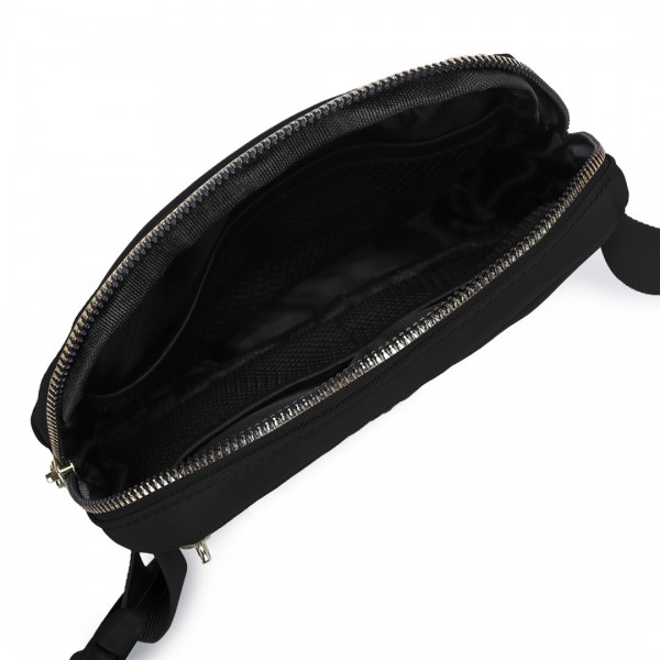 L2337 - Miss Lulu Lightweight Stylish Water-Resistant Casual Bum Bag - Black