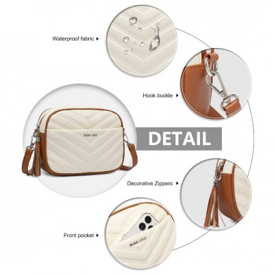 LA2119 - Miss LuLu Lightweight Quilted Leather Cross body Bag