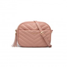 LA2119 - Miss LuLu Lightweight Quilted Leather Cross body Bag - Pink