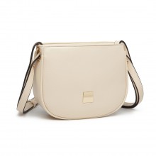LB2102 - Miss Lulu Simple Cross-Body Handbag - Beige