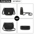 LB2102 - Miss Lulu Simple Cross-Body Handbag - Black