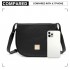 LB2102 - Miss Lulu Simple Cross-Body Handbag - Black
